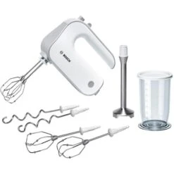 Bosch Handmixer Styline MFQ4075DE Set, 550 Watt, Weiß, Mixfuß, Mixbecher