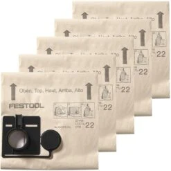 Festool Staubsaugerbeutel Filtersack FIS-CT 33/5, Für Nass-Trockensauger CT 33, 5 Stück
