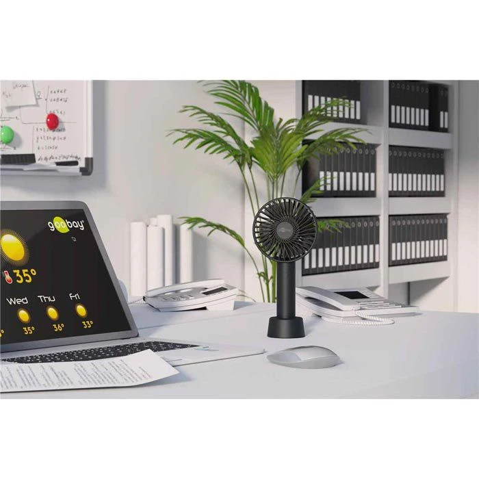 Goobay Ventilator 49645, Klein, Leise, Handventilator, USB-Ventilator Mit Akku 2 Goobay Ventilator 49645, Klein, Leise, Handventilator, USB-Ventilator Mit Akku – Bild 2