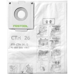 Festool Staubsaugerbeutel Filtersack FIS-CTH 26/3, Für Nass-Trockensauger CTH 26, 3 Stück