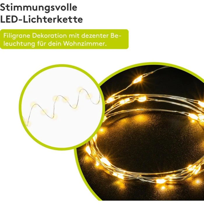 Goobay Lichterkette 20 LEDs, Innen, Warmweiß, Mit Timer, Batteriebetrieb, 1,05 M 4 Goobay Lichterkette 20 LEDs, Innen, Warmweiß, Mit Timer, Batteriebetrieb, 1,05 M – Bild 4
