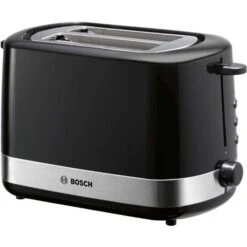 Bosch Toaster Kompakt TAT7403, 2 Scheiben, 800 Watt, Schwarz