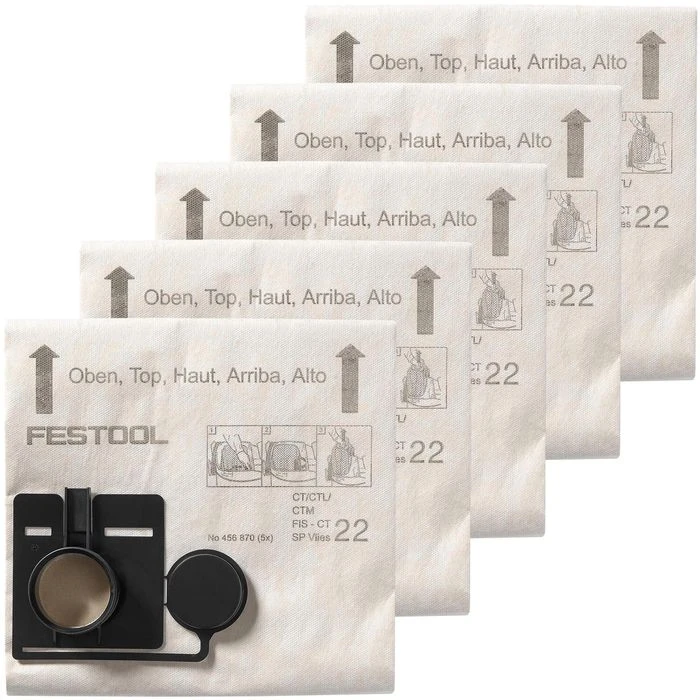 Festool Staubsaugerbeutel Filtersack FIS-CT 44 SP, VLIES/5, Für Nass-Trockensauger CT 44, 5 Stück 1 Festool Staubsaugerbeutel Filtersack FIS-CT 44 SP, VLIES/5, Für Nass-Trockensauger CT 44, 5 Stück