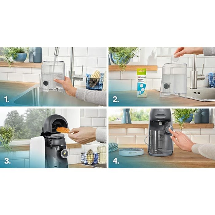 Bosch Kaffeekapselmaschine Tassimo Finesse, TAS16B4, 1400Watt, 0,7 Liter, Weiß 8 Bosch Kaffeekapselmaschine Tassimo Finesse, TAS16B4, 1400Watt, 0,7 Liter, Weiß – Bild 8