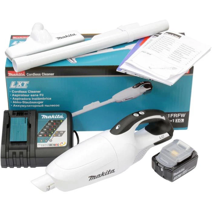 Makita Staubsauger DCL181FRFW, Weiß, Beutellos, Akku 18 V / 3 Ah, 20 Minuten Laufzeit 4 Makita Staubsauger DCL181FRFW, Weiß, Beutellos, Akku 18 V / 3 Ah, 20 Minuten Laufzeit – Bild 4