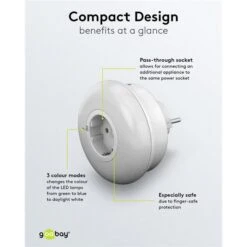 Goobay Nachtlicht LED Weiß, Steckdose, Lichtsensor, 3-farbig 11 Goobay Nachtlicht LED Weiß, Steckdose, Lichtsensor, 3-farbig -Haushaltsgegenstände Verkauf 3ca15c85e9ccaefb6173ef5ba6b134b60f095bbc nachtlicht goobay led weiss