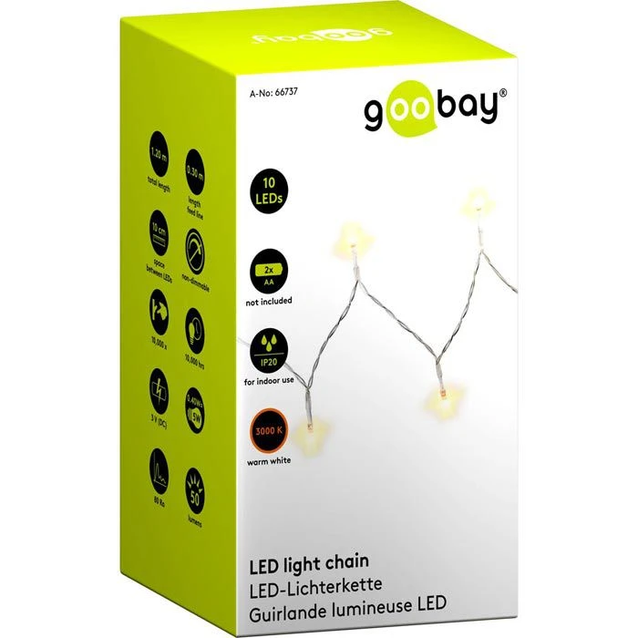 Goobay Lichterkette 10 LEDs, Innen, Warmweiß, Batteriebetrieb, 1,2 M 4 Goobay Lichterkette 10 LEDs, Innen, Warmweiß, Batteriebetrieb, 1,2 M – Bild 4