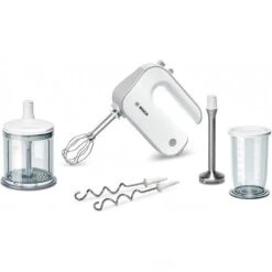 Bosch Handmixer Styline MFQ4080 Set, 500 Watt, Weiß, Inkl. Mixfuß, Mixbecher Und Zerkleinerer
