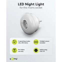 Goobay Nachtlicht LED Weiß, Steckdose, Lichtsensor 12 Goobay Nachtlicht LED Weiß, Steckdose, Lichtsensor -Haushaltsgegenstände Verkauf 6eefed89b3b075c6d52dfd3ee057faa48dbaac7d nachtlicht goobay led weiss
