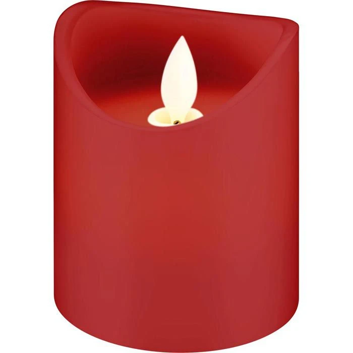 Goobay LED-Kerze Echtwachs Rot, 10 X 7,5 Cm (HxØ), Mit Pendeldocht, 4er Set 2 Goobay LED-Kerze Echtwachs Rot, 10 X 7,5 Cm (HxØ), Mit Pendeldocht, 4er Set – Bild 2