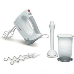 Bosch MFQ3540 Handmixer, 450 Watt, Weiß / Grau, Inkl. Mixfuß Und Mixbecher