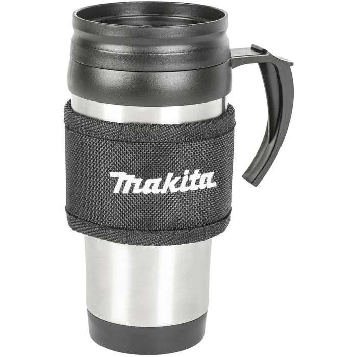 Makita Isolierbecher E-15578, Mit Griff, 400 Ml, Kunststoff, Silber, Thermobecher Mit Gürtelhalter 1 Makita Isolierbecher E-15578, Mit Griff, 400 Ml, Kunststoff, Silber, Thermobecher Mit Gürtelhalter
