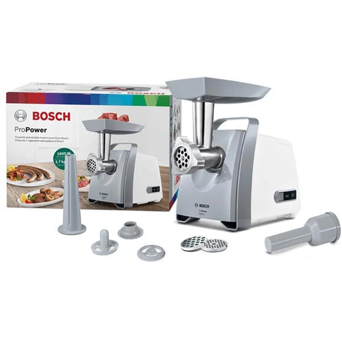 Bosch Fleischwolf ProPower, MFW45020, 500 Watt, Kunststoff, Weiß 5 Bosch Fleischwolf ProPower, MFW45020, 500 Watt, Kunststoff, Weiß – Bild 5