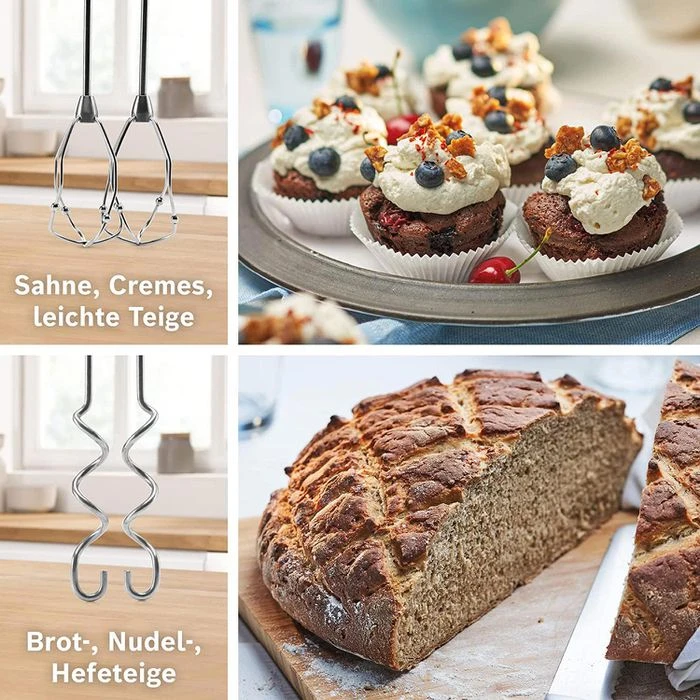 Bosch Handmixer MFQ49300, 850 Watt, Weiß / Anthrazit, Mit FineCreamer 3 Bosch Handmixer MFQ49300, 850 Watt, Weiß / Anthrazit, Mit FineCreamer – Bild 3