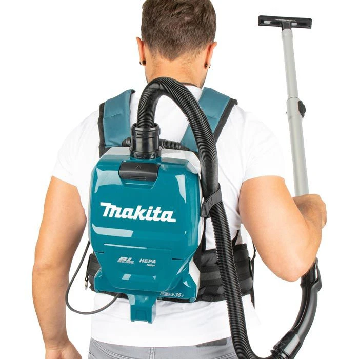 Makita Rucksacksauger DVC261ZX15, Türkis, Akku Rucksackstaubsauger, 2 X 18 Volt 2 Makita Rucksacksauger DVC261ZX15, Türkis, Akku Rucksackstaubsauger, 2 X 18 Volt – Bild 2