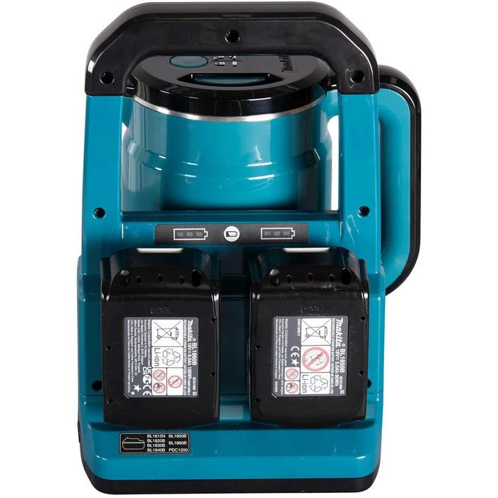 Makita Wasserkocher DKT360Z, Akkubetrieben, 0,8 Liter, 2 X 18V, Kunststoffgehäuse, Blau 5 Makita Wasserkocher DKT360Z, Akkubetrieben, 0,8 Liter, 2 X 18V, Kunststoffgehäuse, Blau – Bild 5
