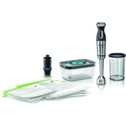 Bosch Stabmixer MS8CM61V1 MaxoMixx, Set, Edelstahl, 1000 Watt, Silber / Schwarz