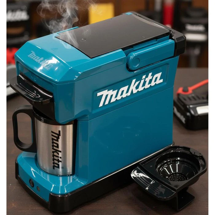 Makita DCM501Z, Akku 18V, Kunststoff, Blau-schwarz, Für 4 Tassen, Kaffeemaschine 2 Makita DCM501Z, Akku 18V, Kunststoff, Blau-schwarz, Für 4 Tassen, Kaffeemaschine – Bild 2