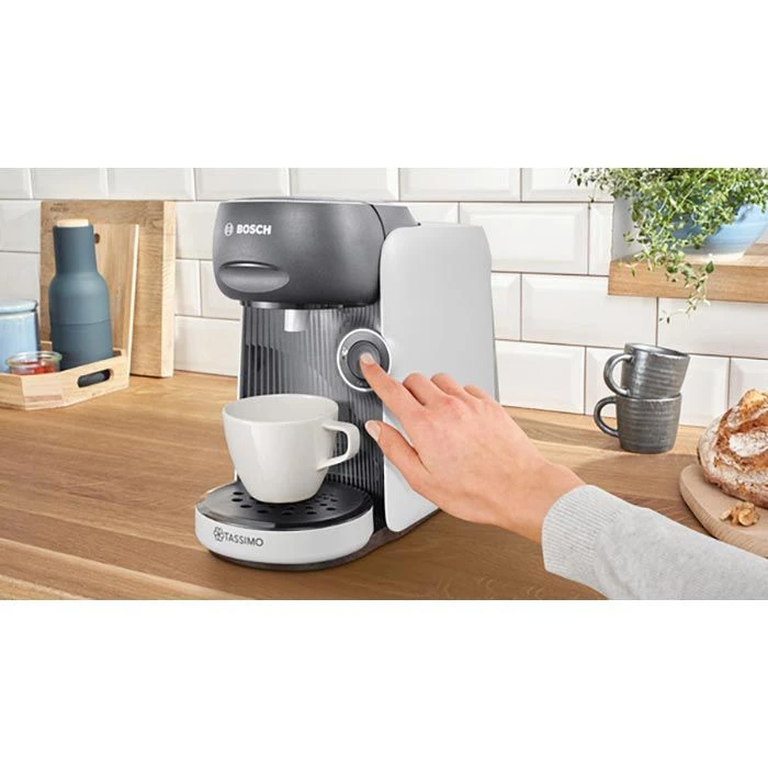 Bosch Kaffeekapselmaschine Tassimo Finesse, TAS16B4, 1400Watt, 0,7 Liter, Weiß 2 Bosch Kaffeekapselmaschine Tassimo Finesse, TAS16B4, 1400Watt, 0,7 Liter, Weiß – Bild 2