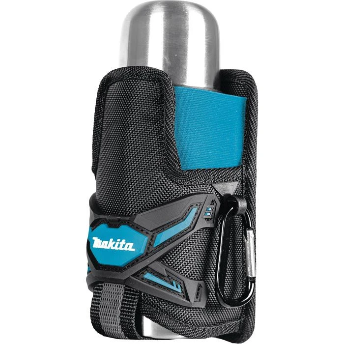 Makita Thermosflasche E-05599, Edelstahl, Isolierflasche Inkl. Gürteltasche, Silber, 0,33 L 1 Makita Thermosflasche E-05599, Edelstahl, Isolierflasche Inkl. Gürteltasche, Silber, 0,33 L