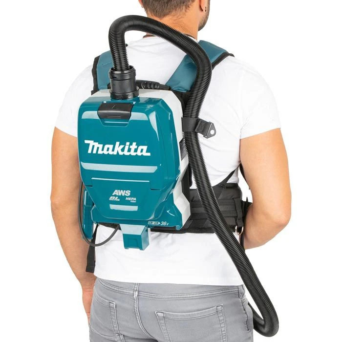 Makita Rucksacksauger DVC265ZXU AWS-System, Türkis, Akku Rucksackstaubsauger, 2 X 18 Volt 2 Makita Rucksacksauger DVC265ZXU AWS-System, Türkis, Akku Rucksackstaubsauger, 2 X 18 Volt – Bild 2