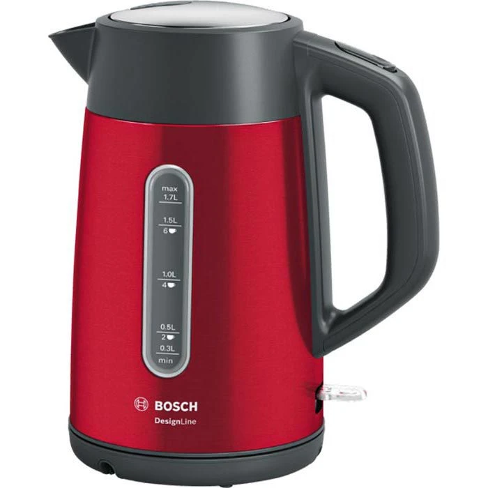 Bosch Wasserkocher DesignLine TWK4P434, 1,7 Liter, 2400 Watt, Edelstahl, Rot 1 Bosch Wasserkocher DesignLine TWK4P434, 1,7 Liter, 2400 Watt, Edelstahl, Rot