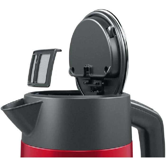Bosch Wasserkocher DesignLine TWK4P434, 1,7 Liter, 2400 Watt, Edelstahl, Rot 4 Bosch Wasserkocher DesignLine TWK4P434, 1,7 Liter, 2400 Watt, Edelstahl, Rot – Bild 4