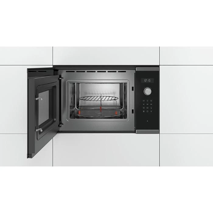Bosch Mikrowelle BEL554MS0, Mit Grill, 900 W, Einbaumikrowelle, 25L, Silber / Schwarz 3 Bosch Mikrowelle BEL554MS0, Mit Grill, 900 W, Einbaumikrowelle, 25L, Silber / Schwarz – Bild 3